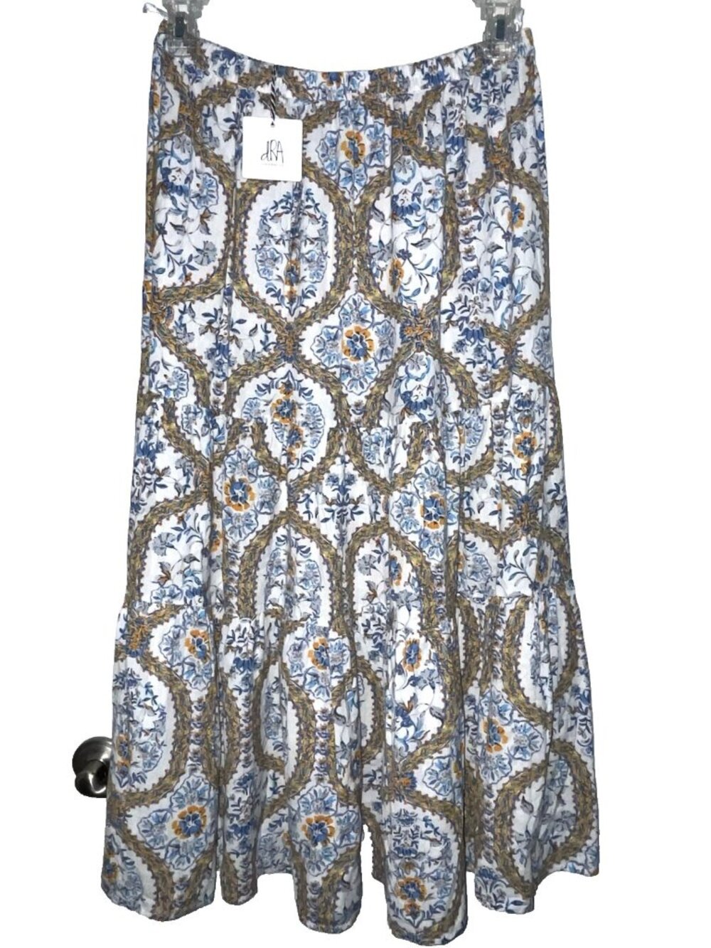 NEW Anthropologie Maxi Skirt Cottagecore Floral Sz L Elastic Waist 30 - 40" NWT